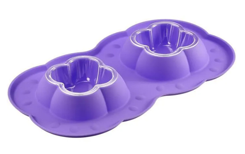 TRIXIE Napf Doppelnapf Double Bowl flieder 2x 200ml