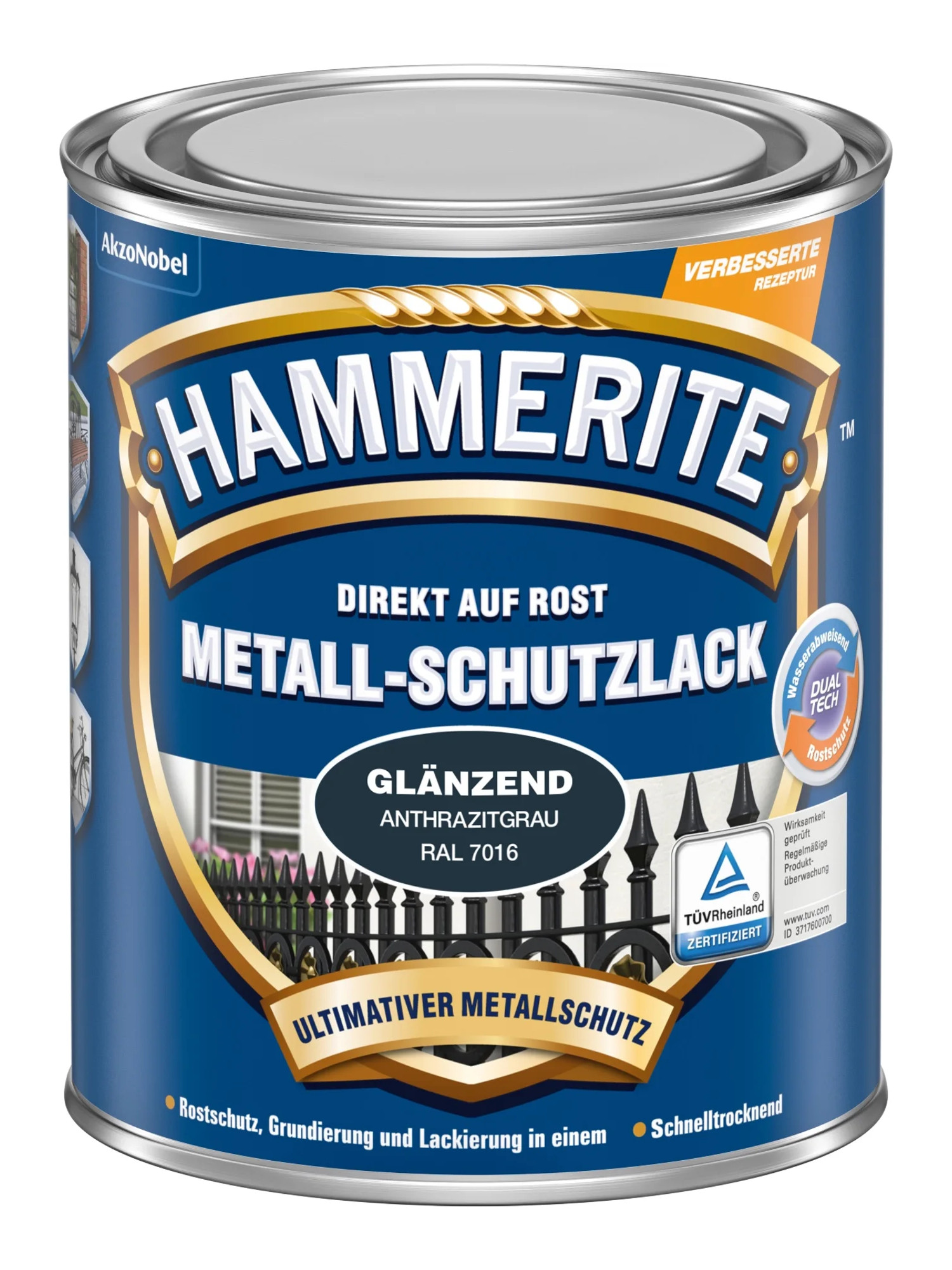 Hammerite® Metall Schutzlack anthrazitgrau glänzend 250ml