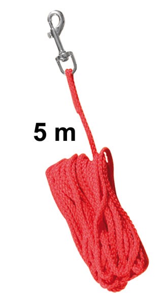 Schleppleine Ø 5 mm Nylon TRIXIE Länge 5 m rot