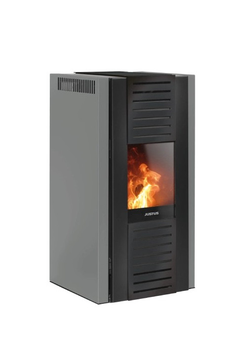 JUSTUS Pelletofen Sirkos Aqua 2.0 wasserführend schwarz Taupe 9,4kW