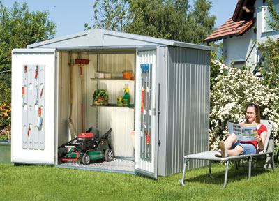 Gerätehaus Biohort Europa Gr. 4a silber-metallic 316x156cm