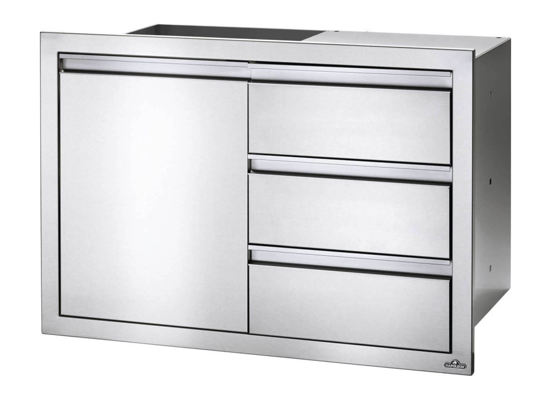 Napoleon Einbauschrank Einzeltür 3 Schubladen 91x61cm