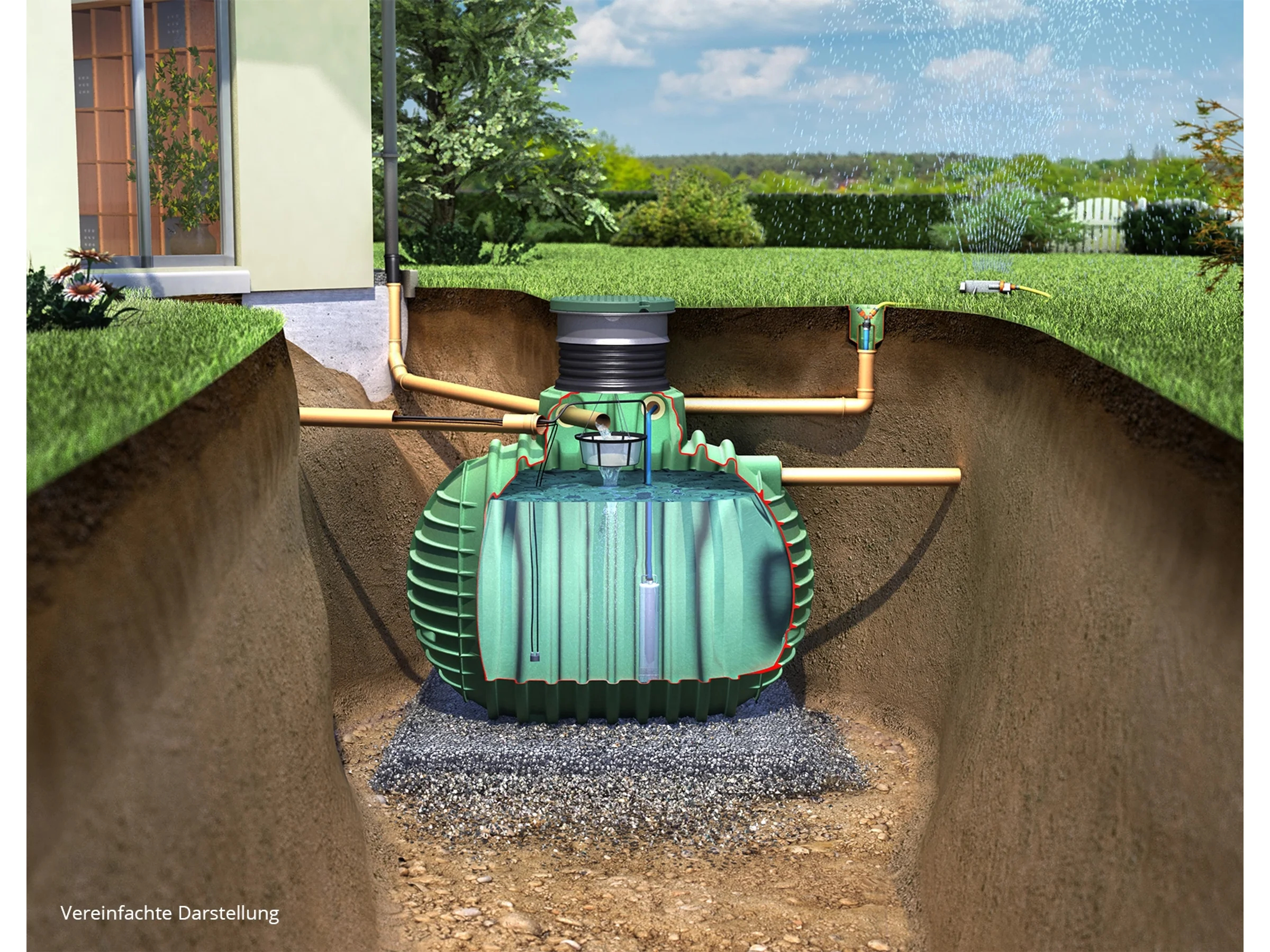 Garantia Gartenpaket Columbus Proline 6500 L inkl. Domschacht