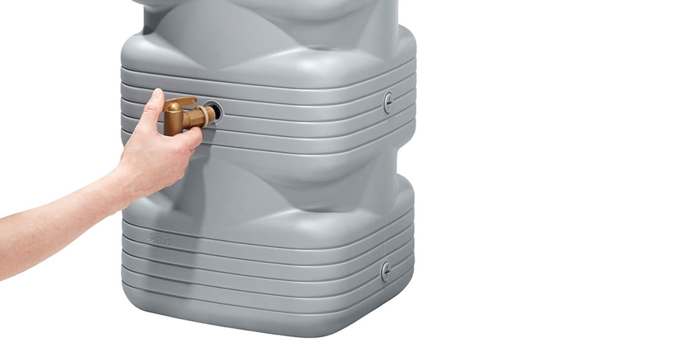 4rain Quadro Wandtank betongrau, Basicline, 170 Liter