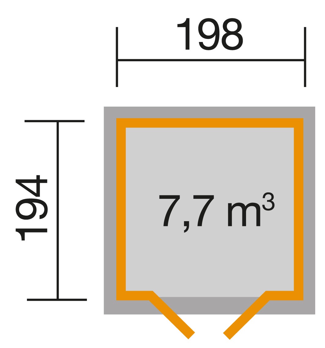 weka Gartenhaus 321 Gr.1, natur, 19 mm, DT Milchgl