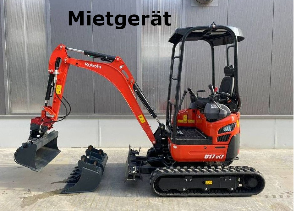Verleih Minibagger KUBOTA 1,7 Tonnen