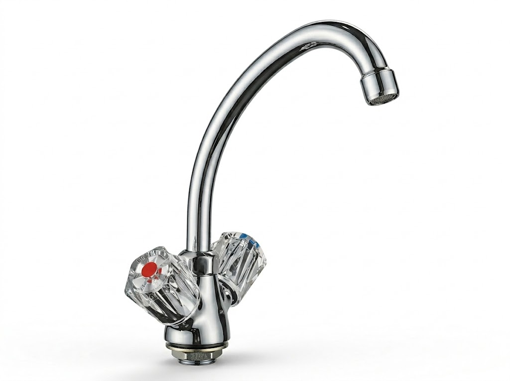 Zweigriff-Waschtischarmatur Chrom – Klassisches Design für Boiler