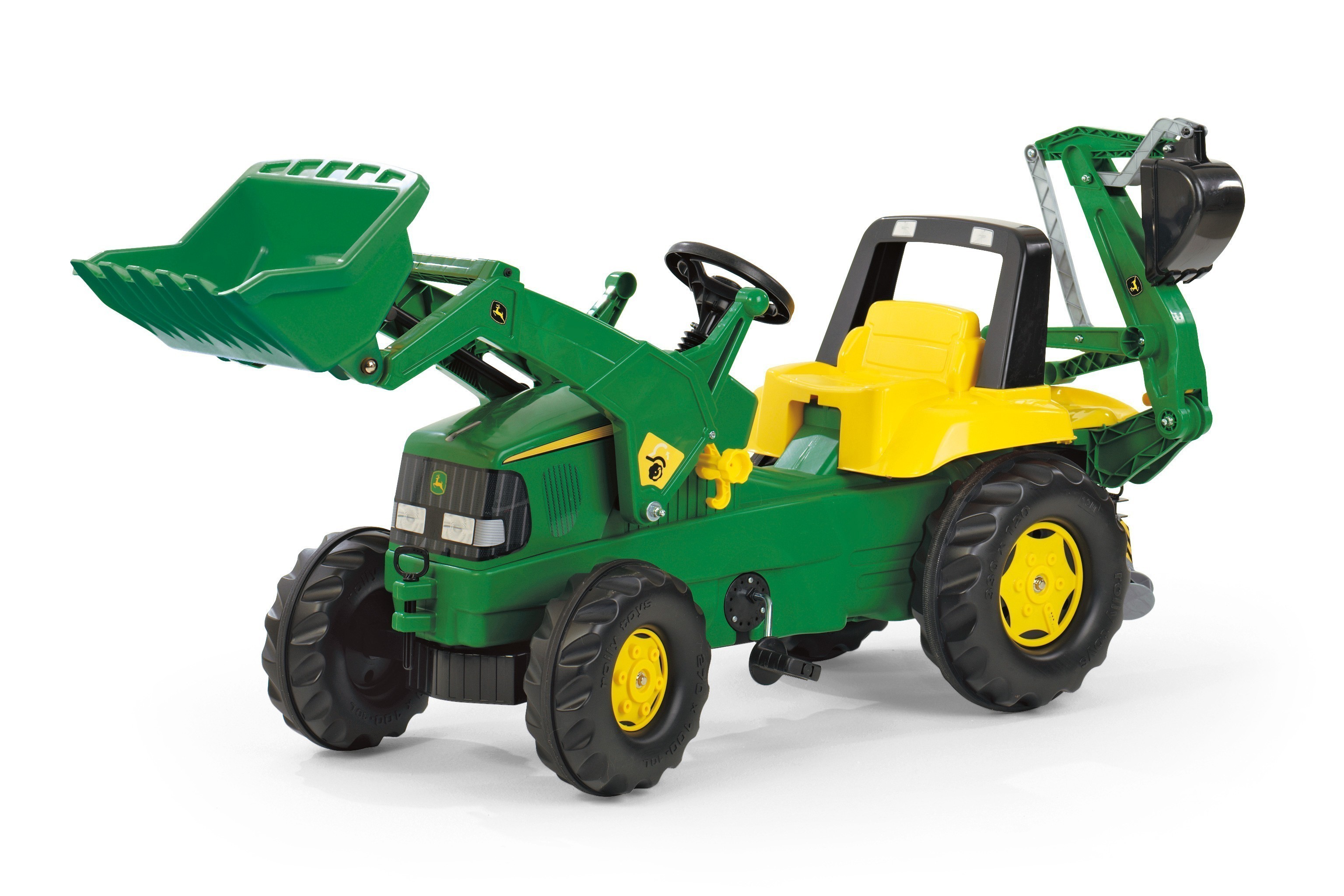 Trettraktor rolly Junior John Deere Frontlader + Bagger - Rolly Toys