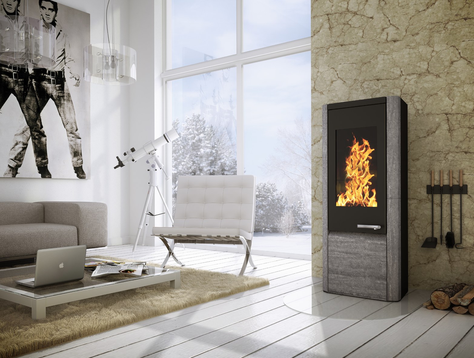 Wamsler Kaminofen Methis Naturstein 8 kW