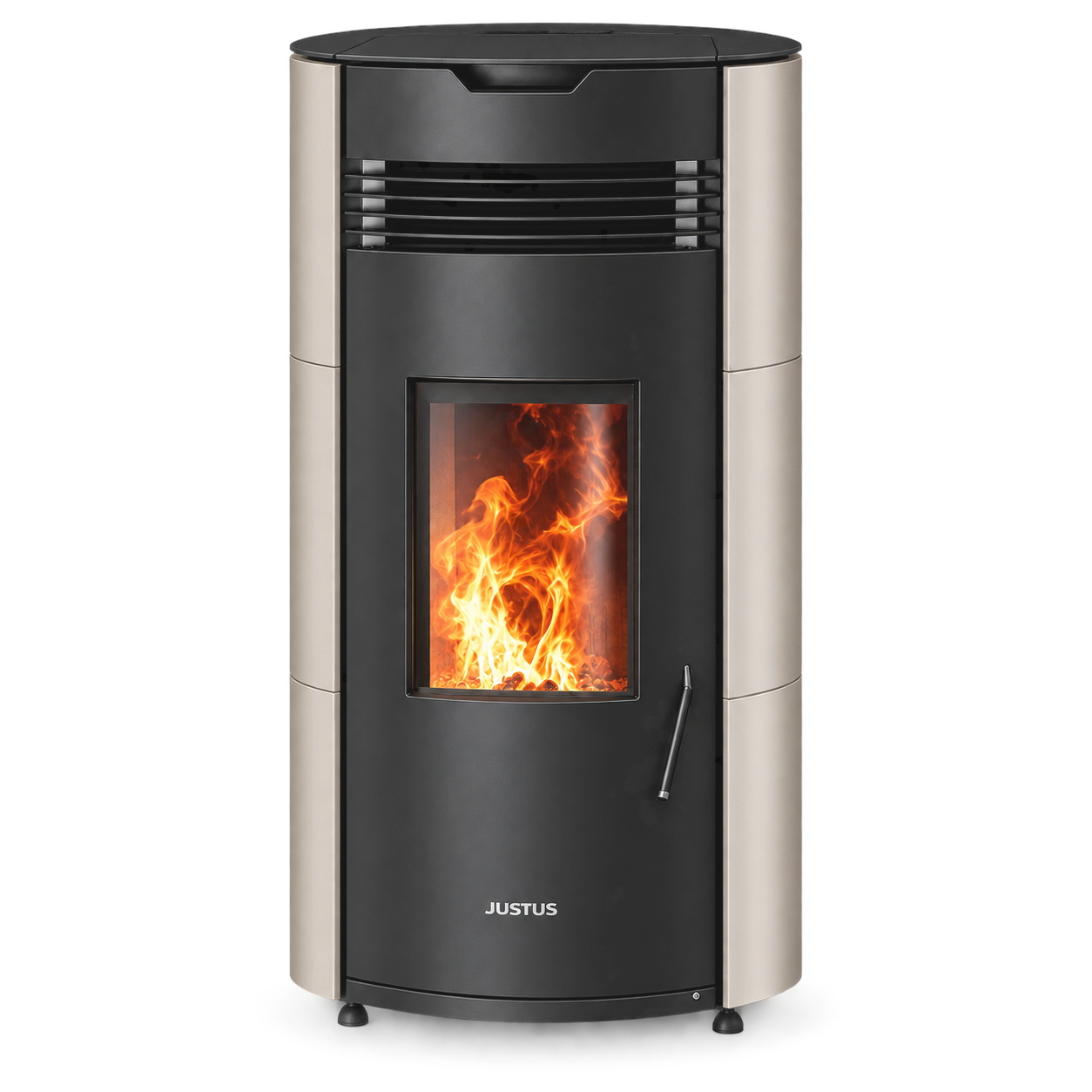 JUSTUS Norta Pelletofen 8 kW Taupe/Schwarz mit WiFi