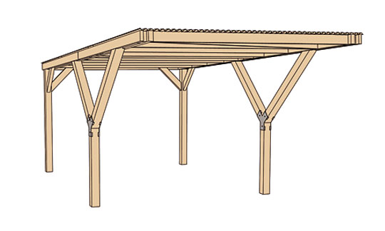 weka Y-Einzelcarport, mit PVC-Dachplatten