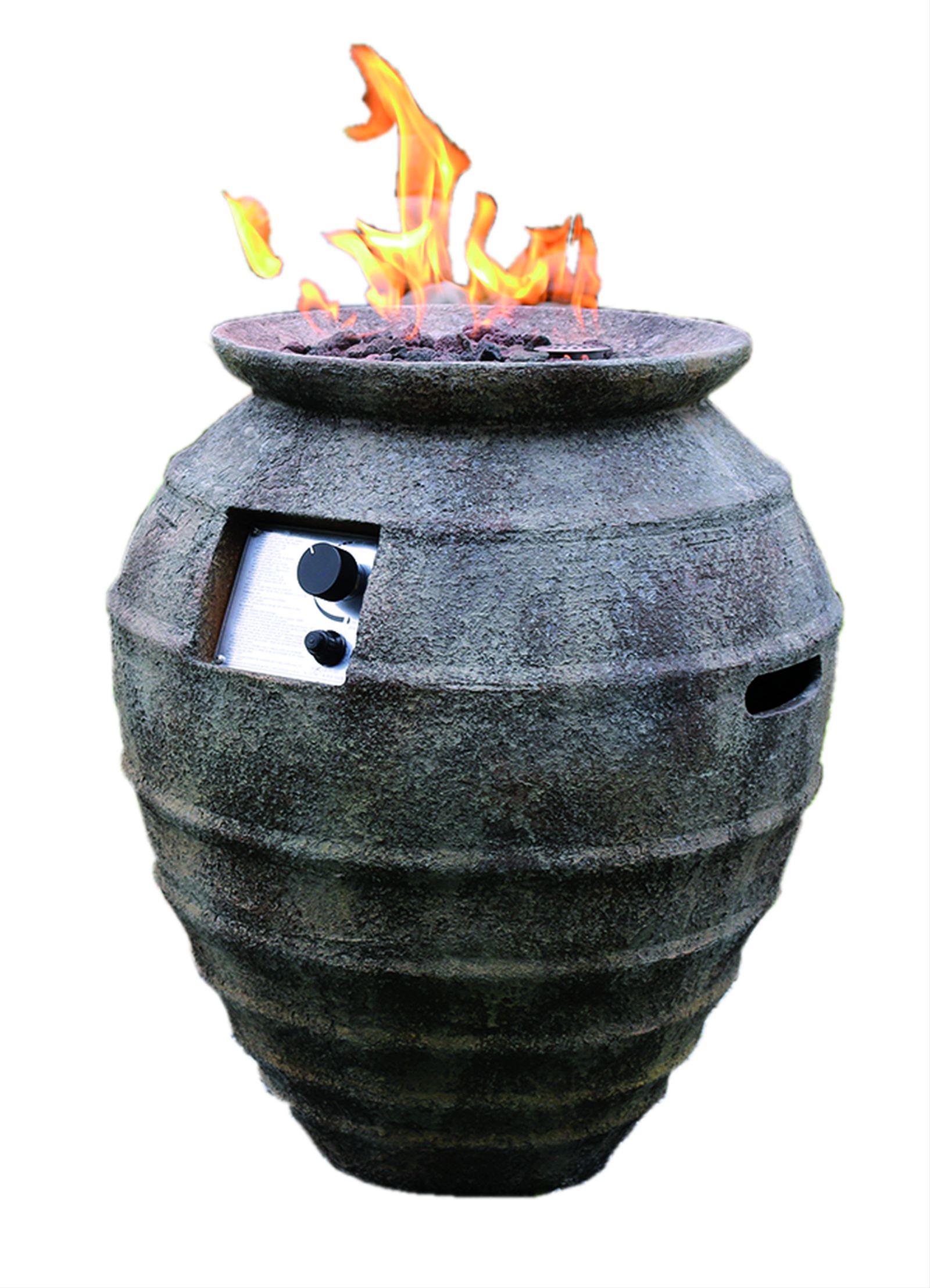 Gas Feuerstelle / Gartenfeuer GardenForma Katla Beton Keramik Antik