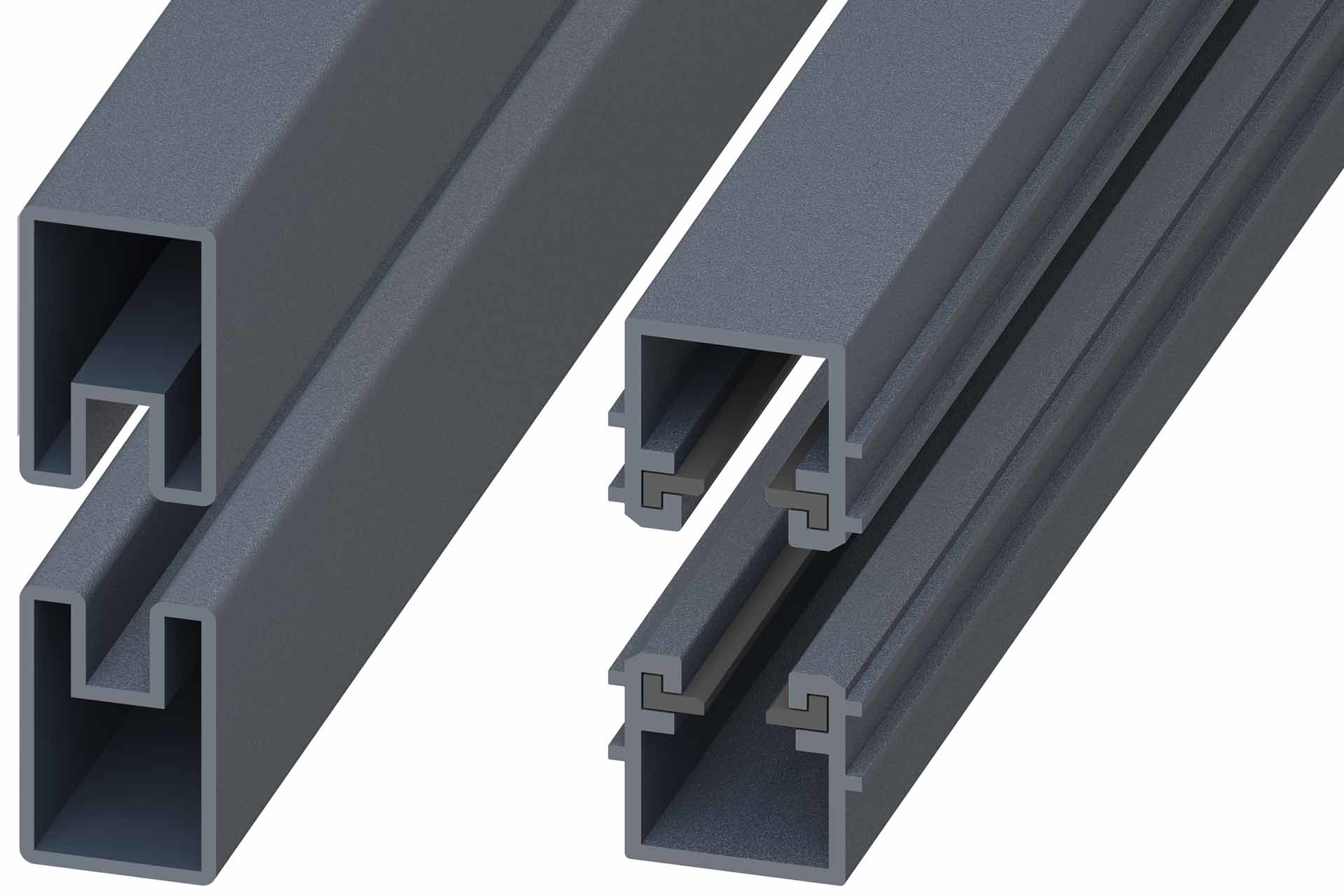 EASY-BOARDS Alu-Montageleisten-Set Anthrazit