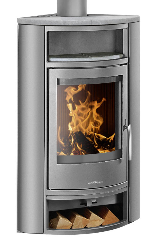 Kaminofen Oranier Polar Eck raumluftunabhängig Stahl gussgrau 6,5kW