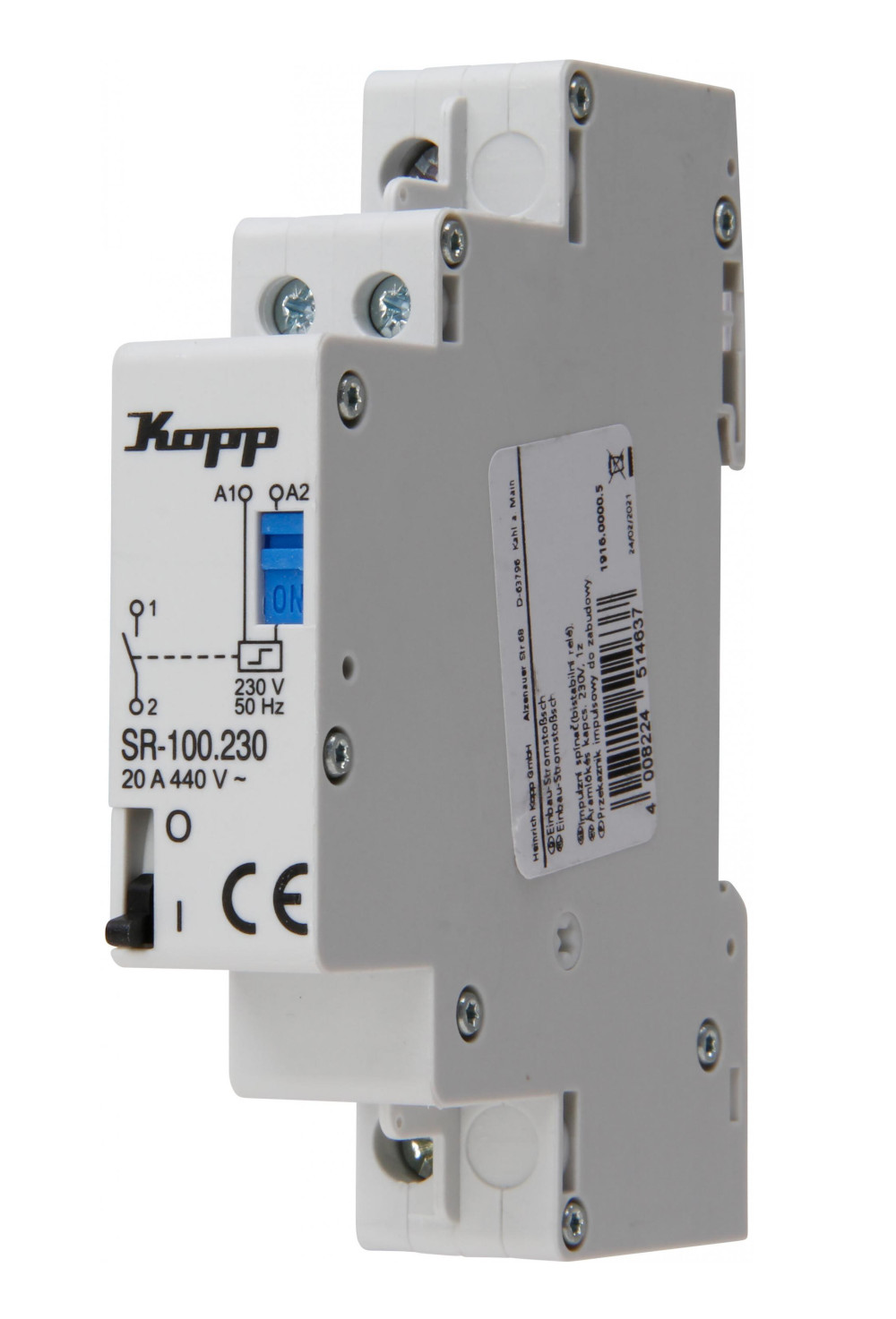 Kopp® Stromstoßschalter für Einbau in Verteilerkasten 250V~ 20A