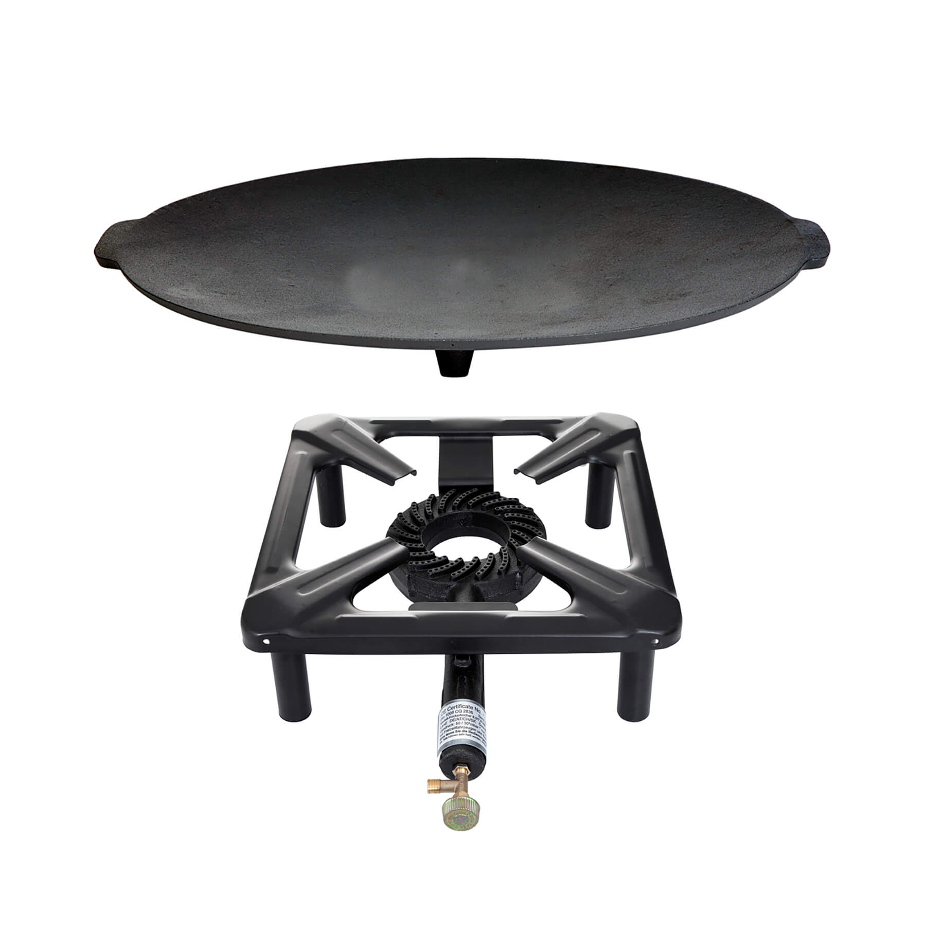 Paella World® Hockerkocher Set mit Gusseisengrillschale Ø45cm