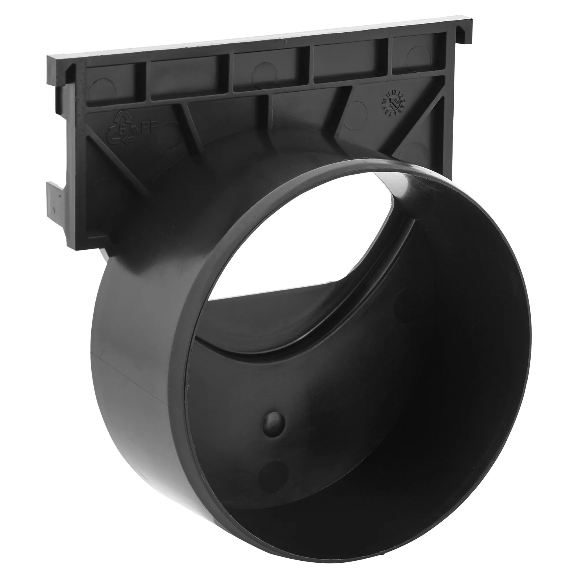 Aco Stirnwand mit Stutzen Self® Standardline schwarz DN 100