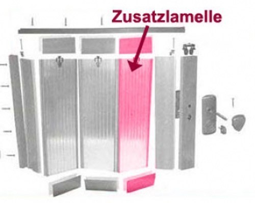 Zusatzlamelle für Grosfillex Falttür Larya Eiche hell