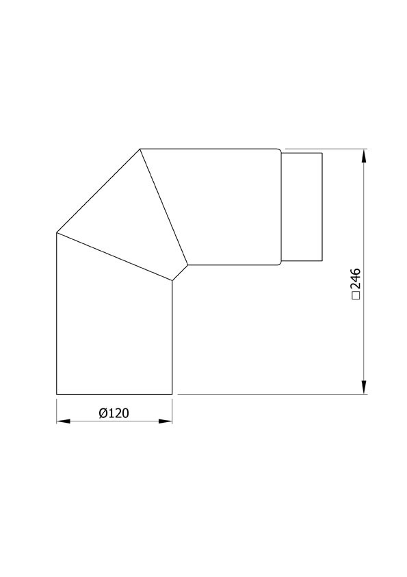 Ofenrohr Rauchrohr Uni-Bogenknie 90° Ø120mm Senotherm grau o. T.