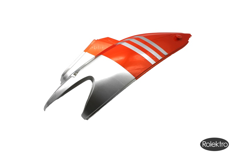 Rolektro Verkleidung : Hinten oberteil rechts, silber/orange für City