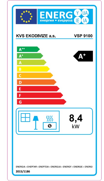 Energielabel Küchenherd Holzherd Bartz HKK 92/60 Stahlplatte weiß Ans. links