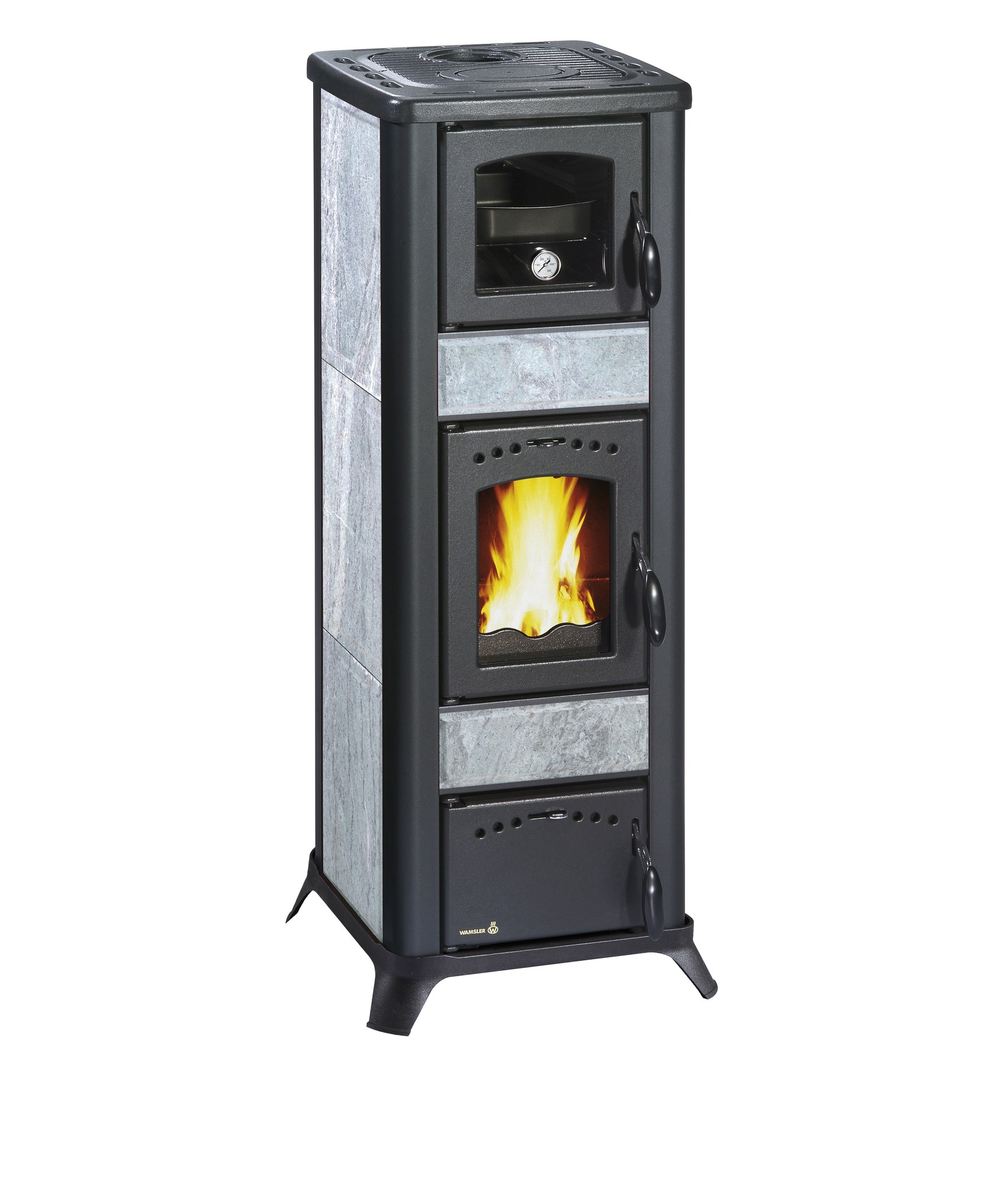 Wamsler Kaminofen Romantik II mit Backfach Naturstein 6 kW