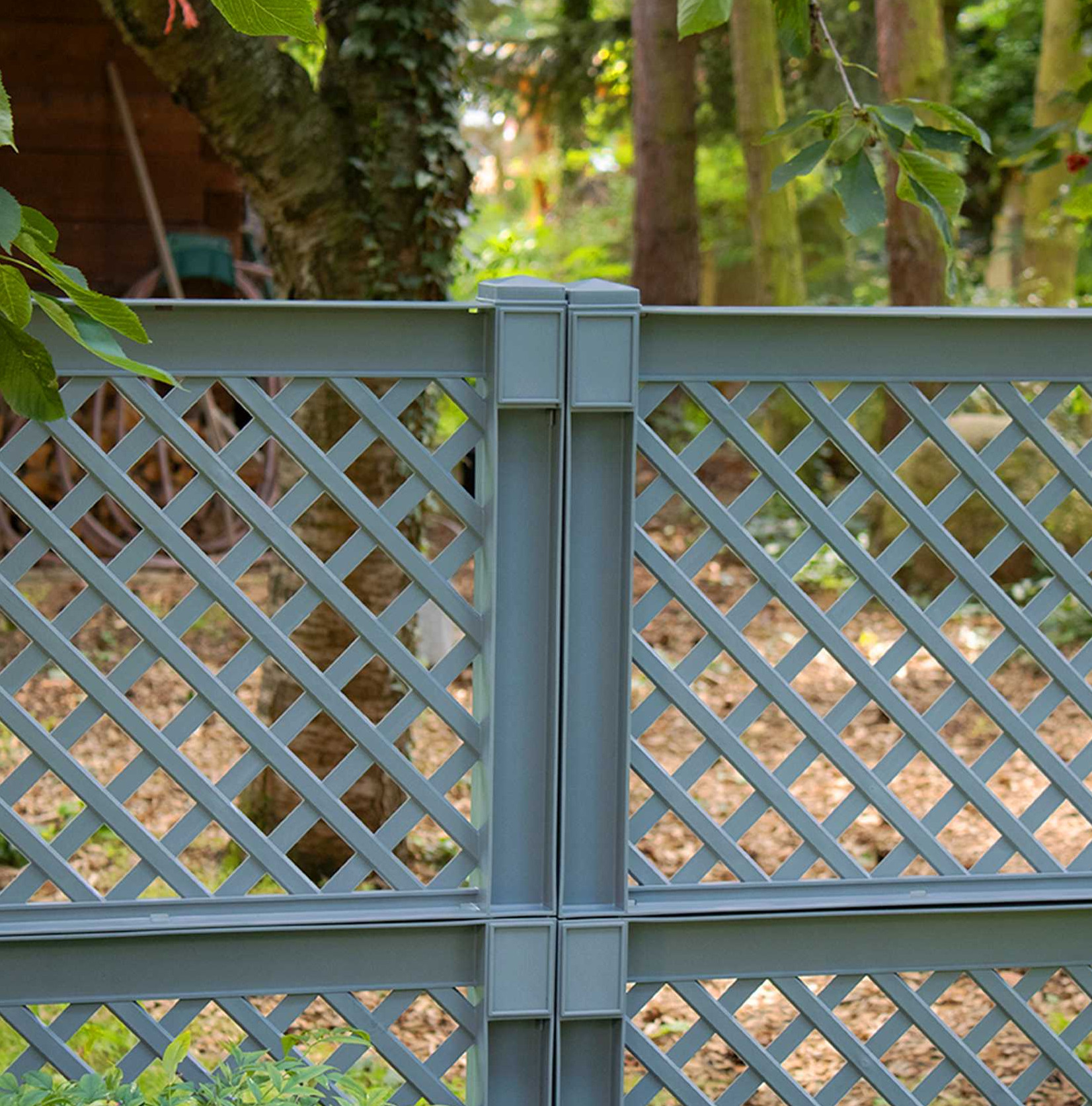 KHW Pflanzkasten groß mit Spalier 100 cm 2er Set grau