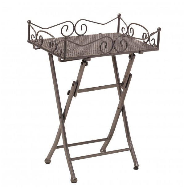 Beistelltisch / Seviertablett Toulouse Stahl eisengrau 51x36cm