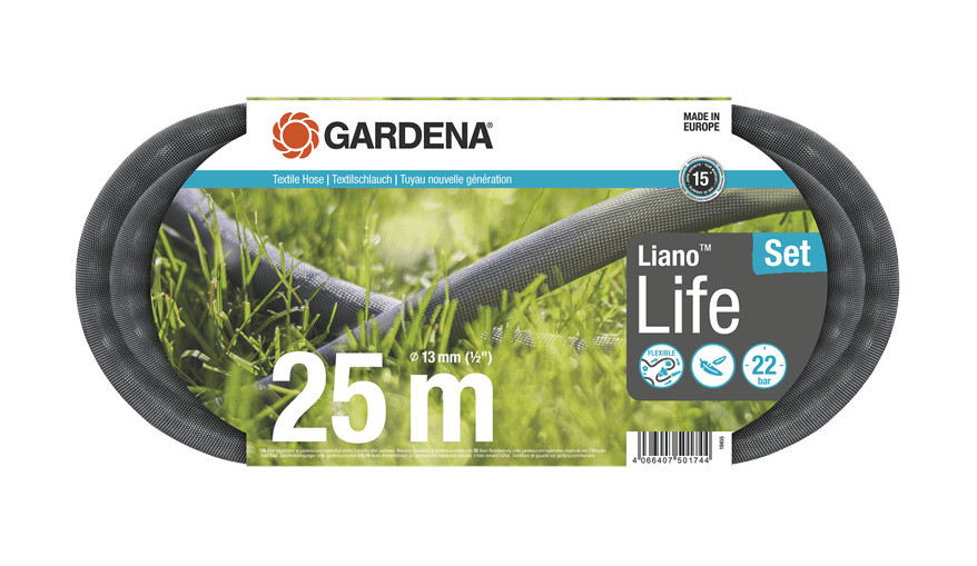 Gardena Textilschlauch Liano Life 1/2 Zoll 25m 18455-20
