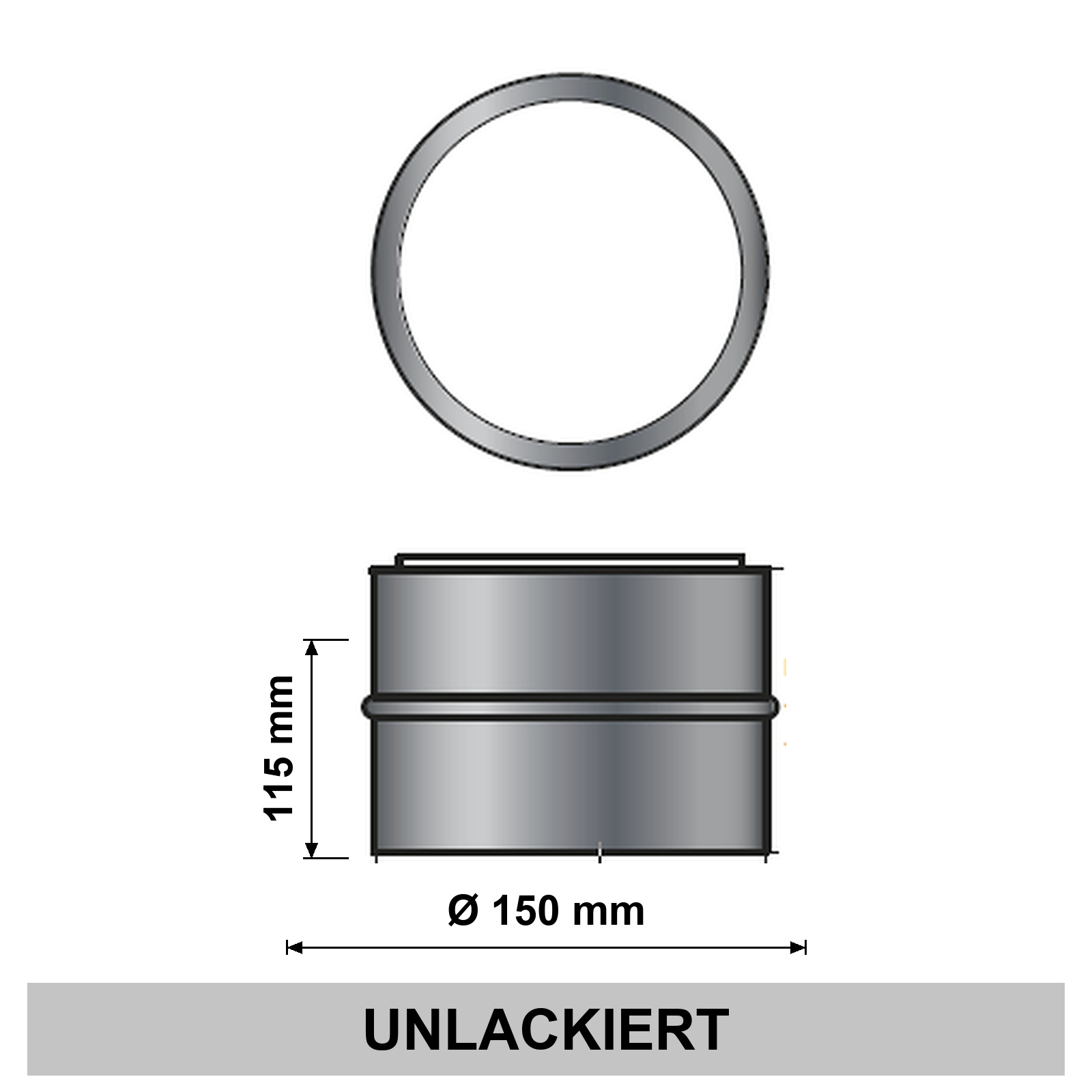 ediFire Doppelwandfutter Ø 150 mm, blank