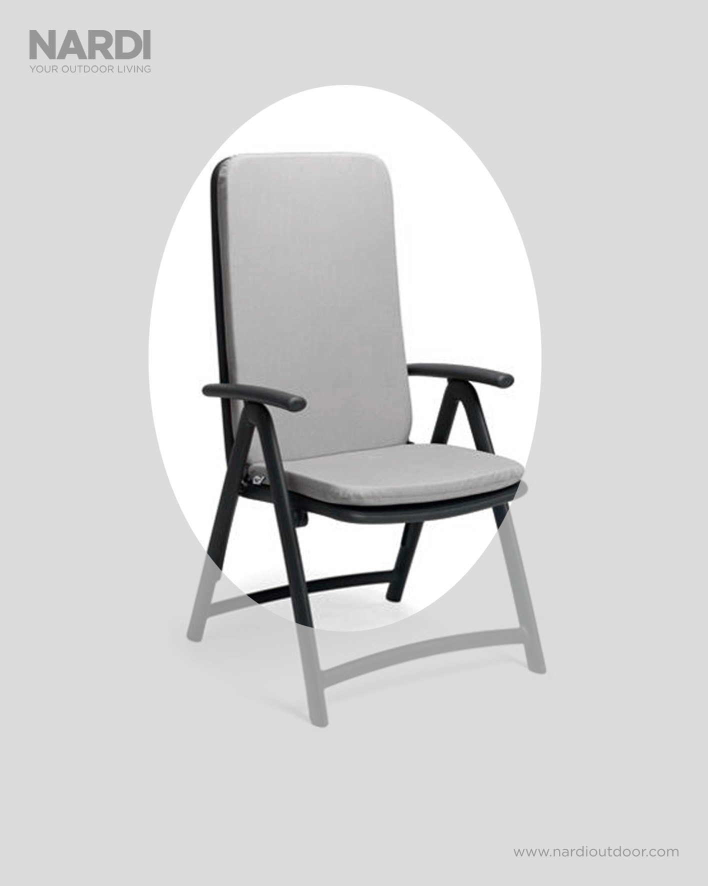 Auflage / Polster für Nardi Relaxsessel Darsena 118,5x49cm grigio
