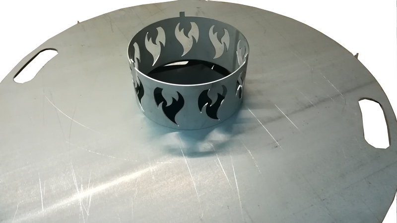 Wokaufsatz für Feuerplatte Ø200 mm Edelstahl