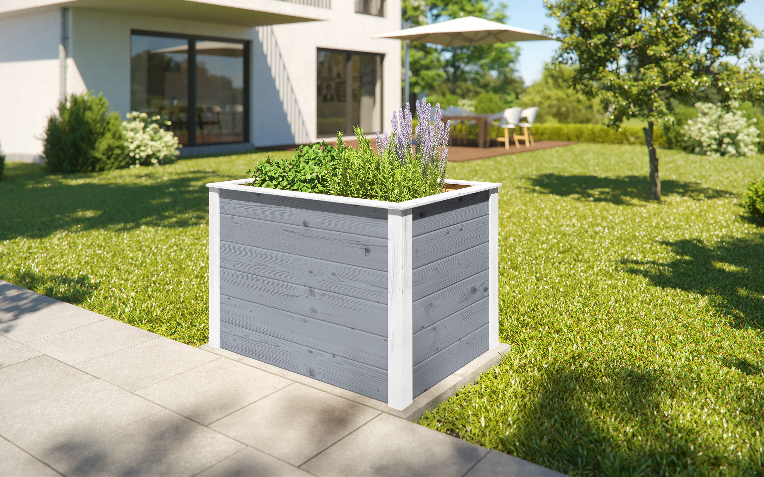 weka Element-Hochbeet Modular, 21 mm, grau, 98 x 69