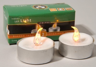 Kaemingk LED Teelichter Batterie weiß 2er Pack