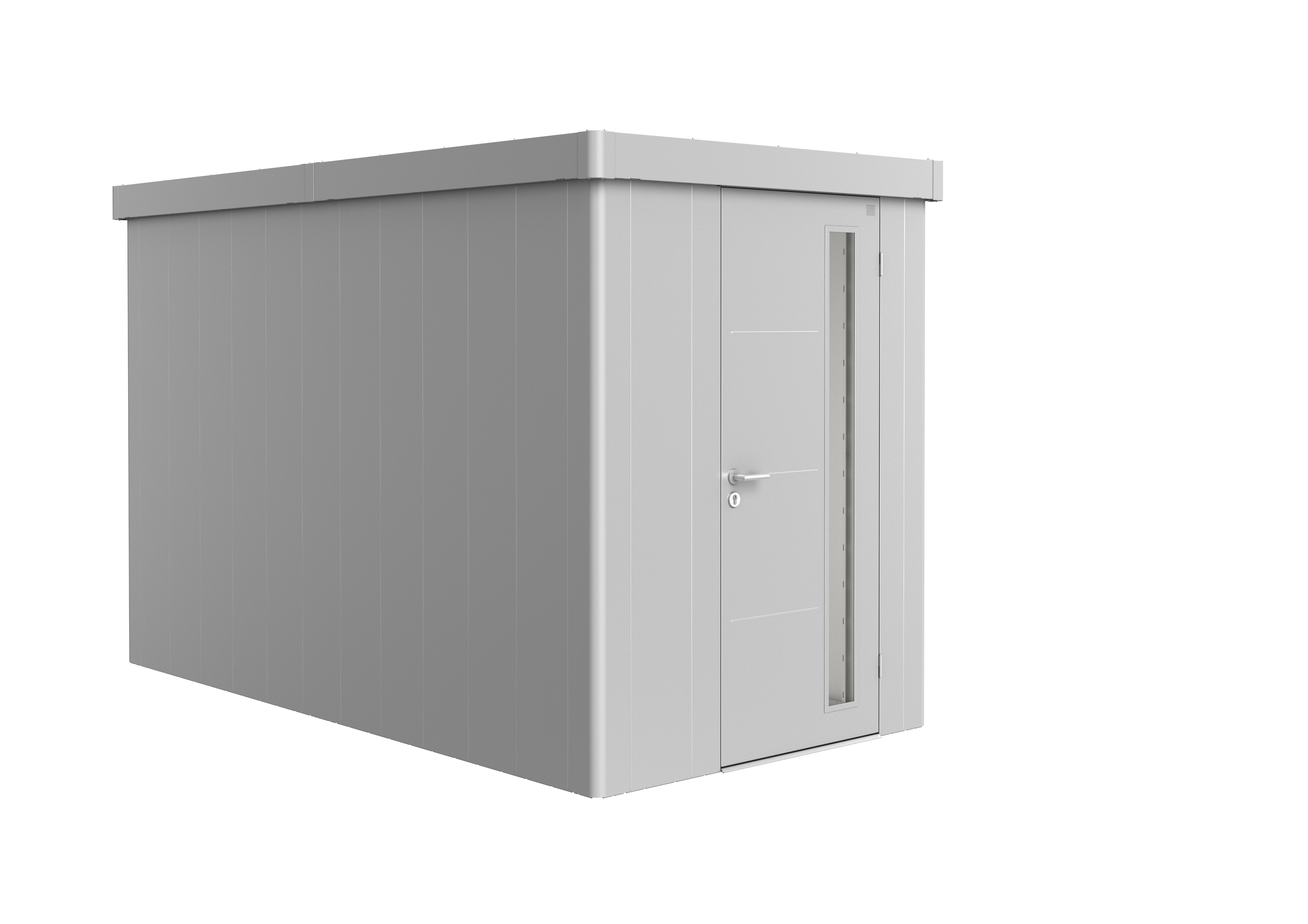 Biohort Gerätehaus Neo 4A Standardtür silber