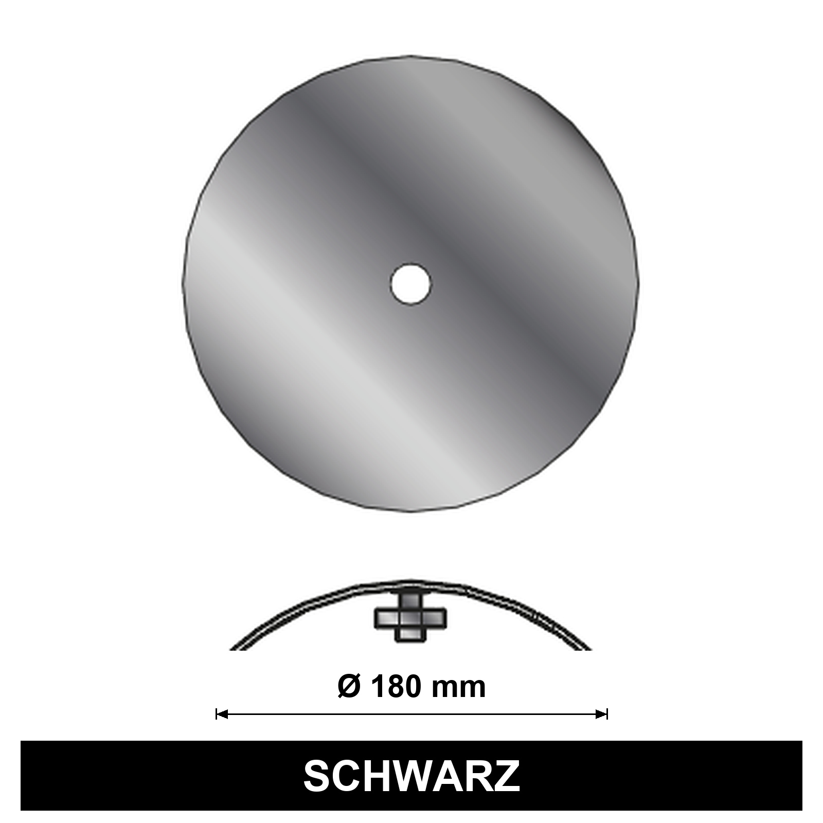 EdiFire Reinigungsdeckel mit Riegel für Ø 180 mm, schwarz