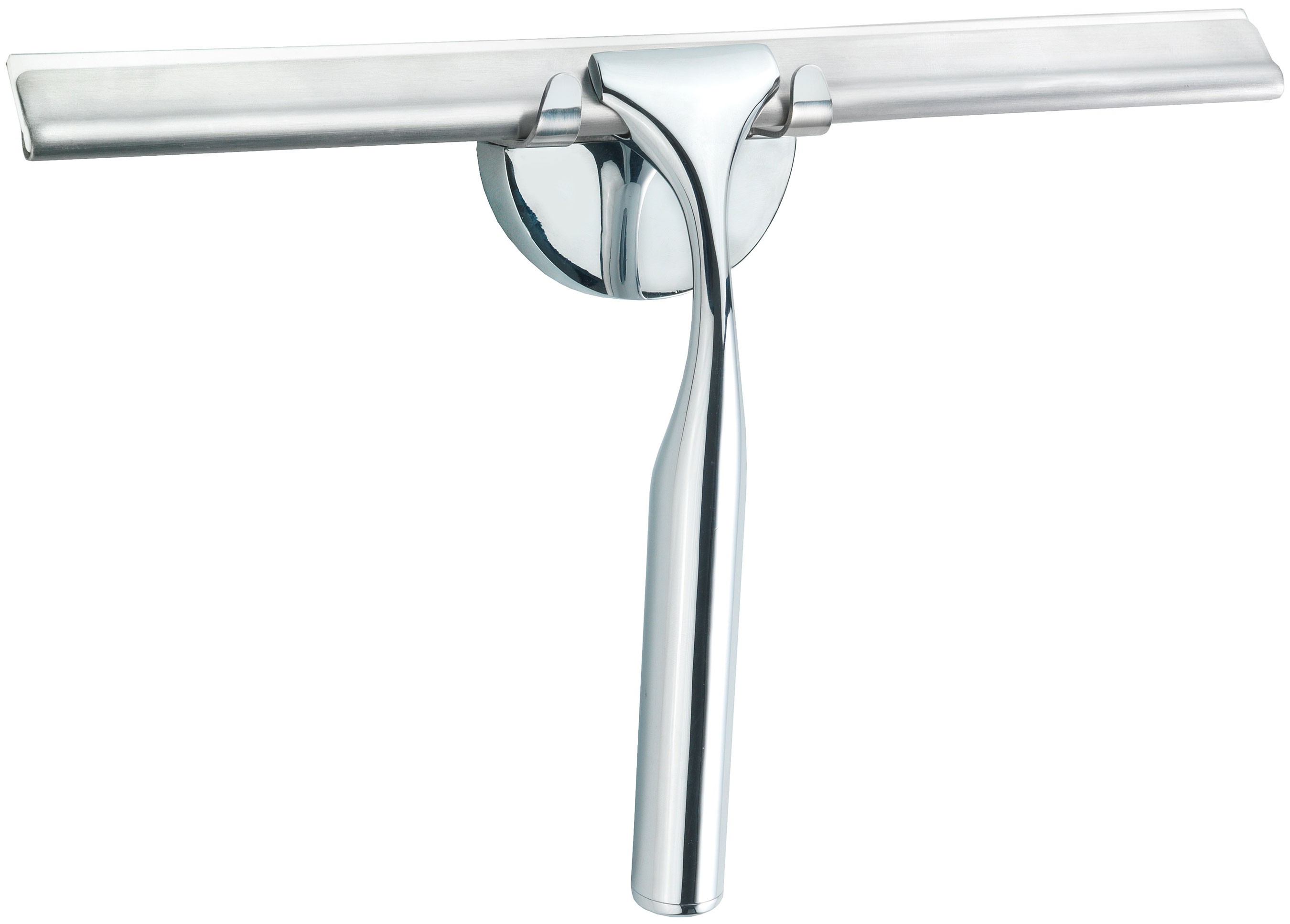 Duschkabinenabzieher inkl. Wandhalter Edelstahl 24cm