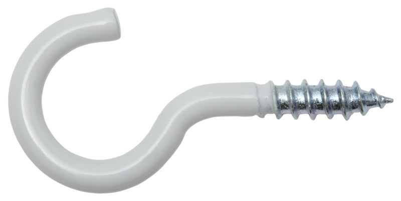 Wäscheleinehaken 6 × 80 mm, Stahl weiß beschichtet, 2 Stück