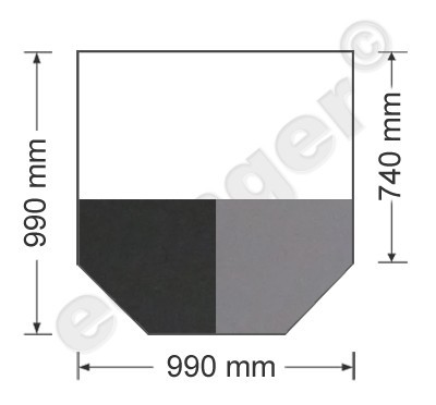 Funkenschutzplatte Bodenplatte 6-eckig schwarz/grau 990x990mm