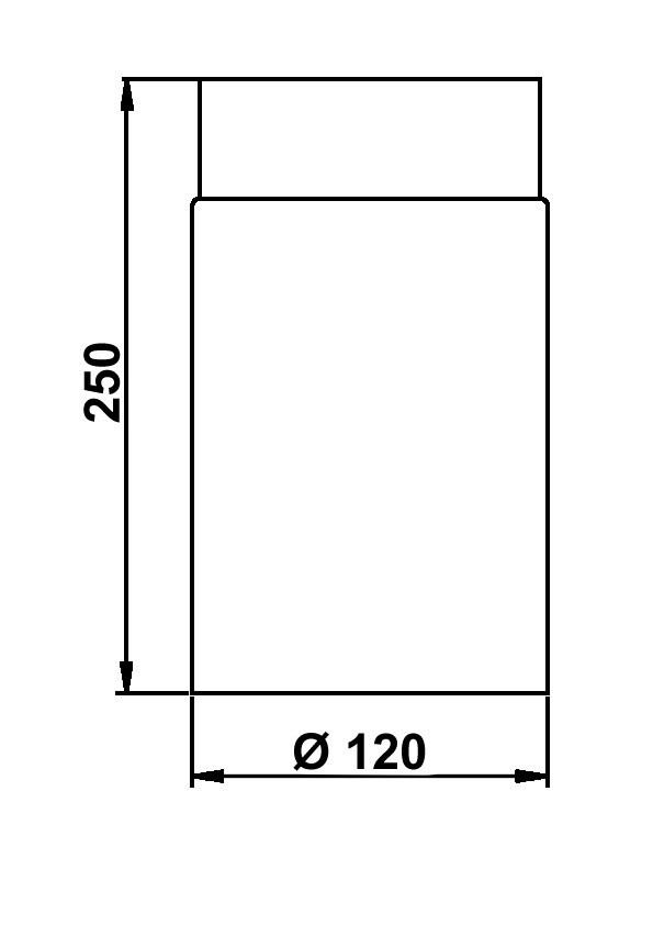 Ofenrohr / Rauchrohr Senotherm grau Ø120mm Länge 250 mm