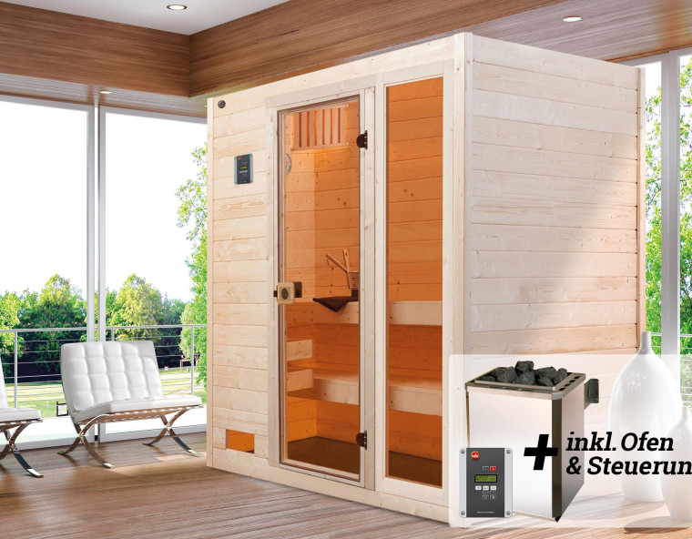 Weka Sauna VALIDA 7,5 kW OS Gr.2 Glastür mit Fenster