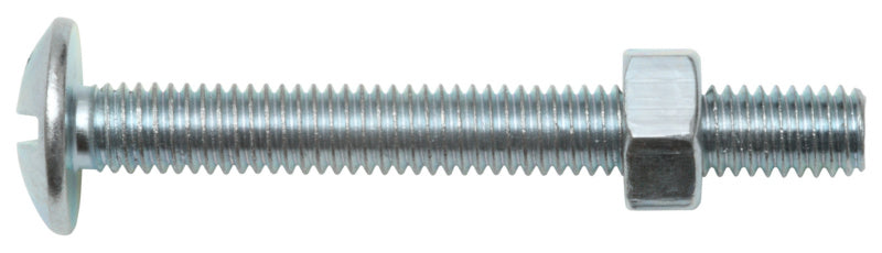 Möbelbauschrauben 4 × 16 mm mit Mutter, Stahl verzinkt, 10 Stück