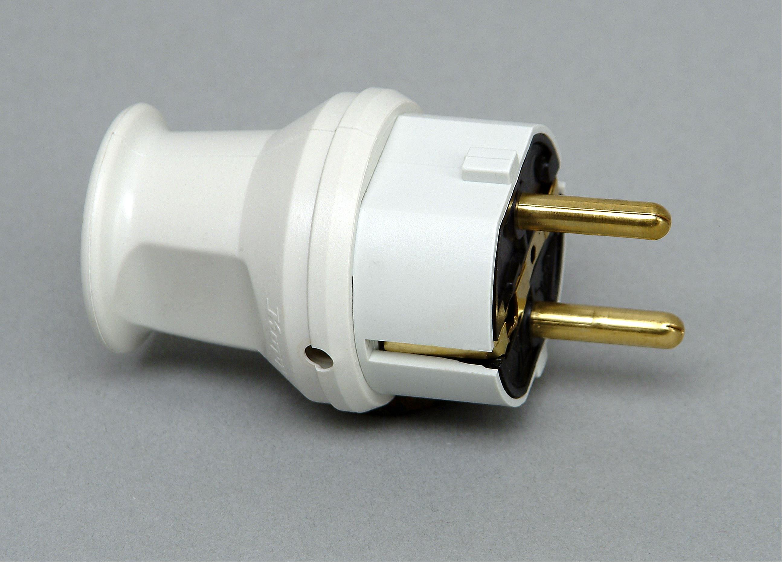 Kopp Schutzkontakt - Stecker mit Knickschutz grau