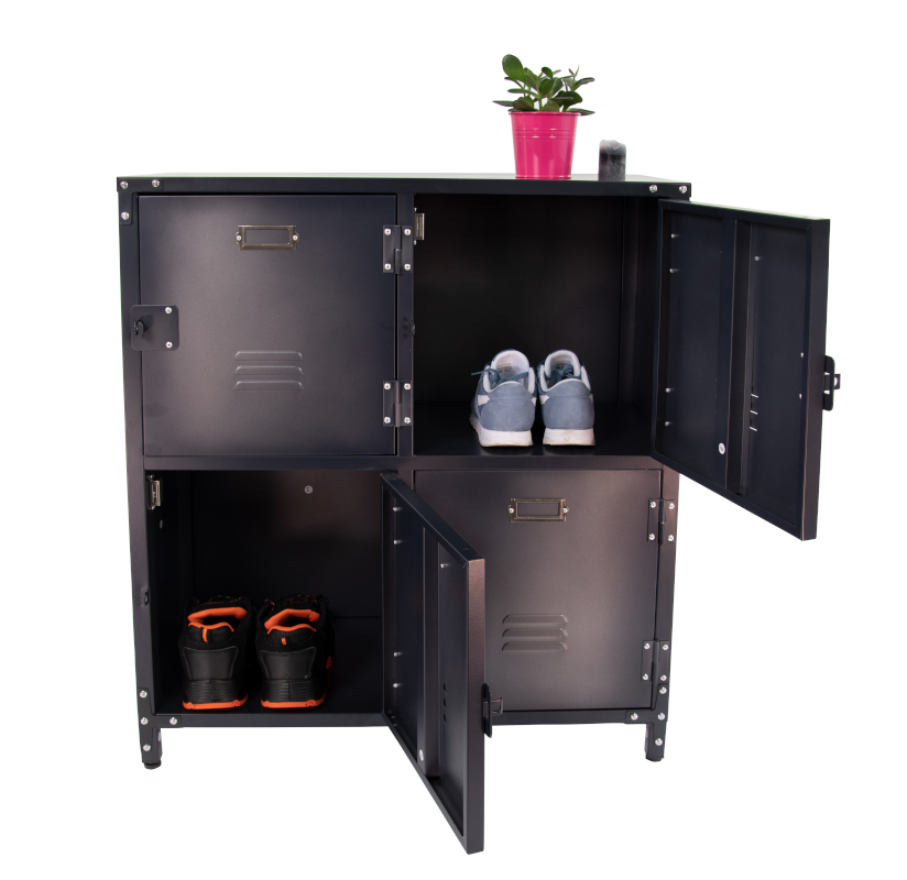 Vintage Metall Schrank mit 4 Türen