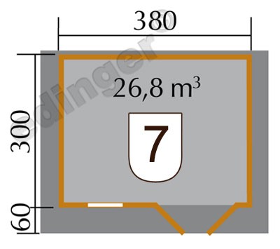 weka Gartenhaus 136 Gr.1, 45 mm, V60, DT, EF
