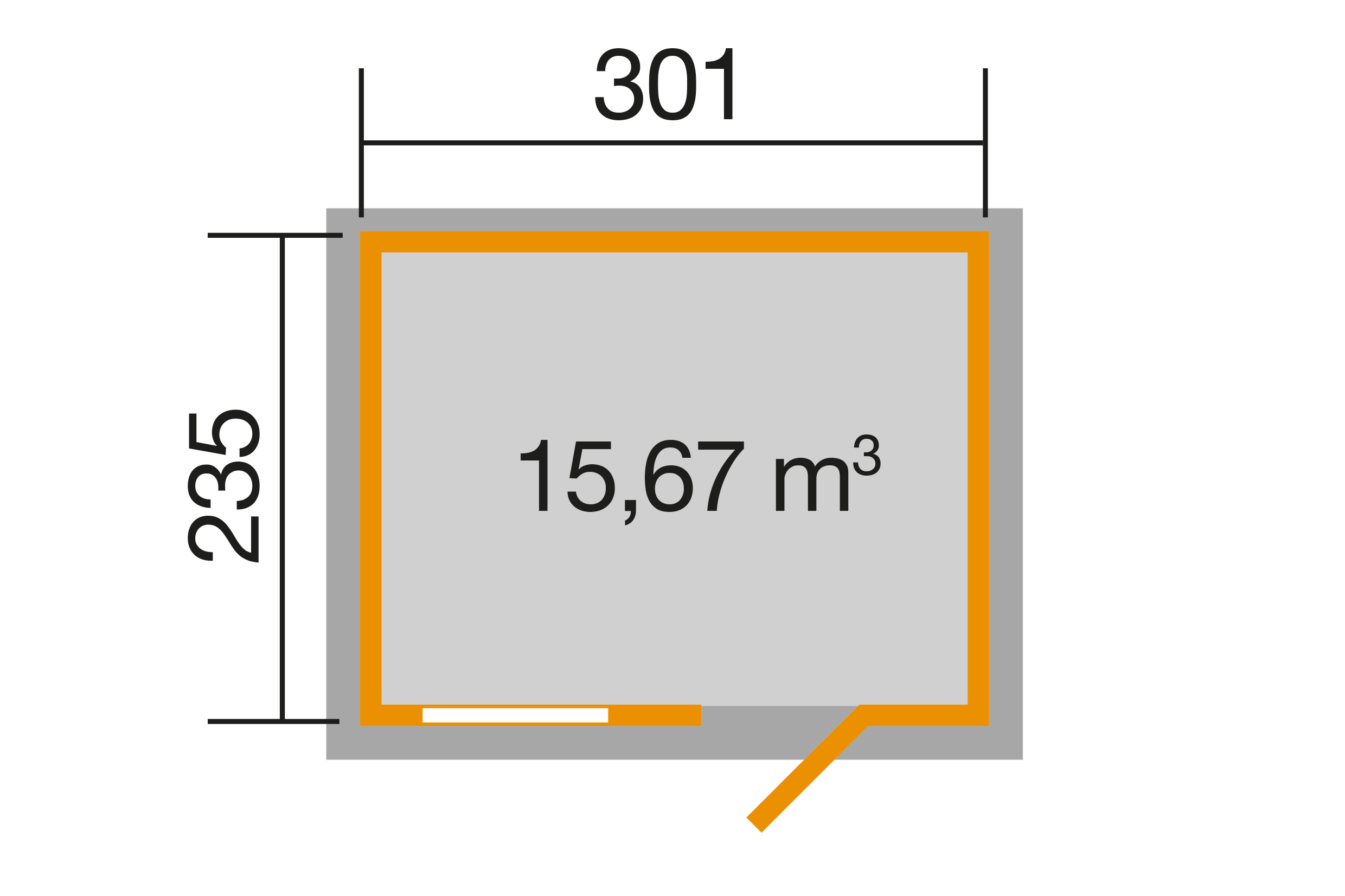 weka Gartenhaus 123 Gr.4 anthrazit