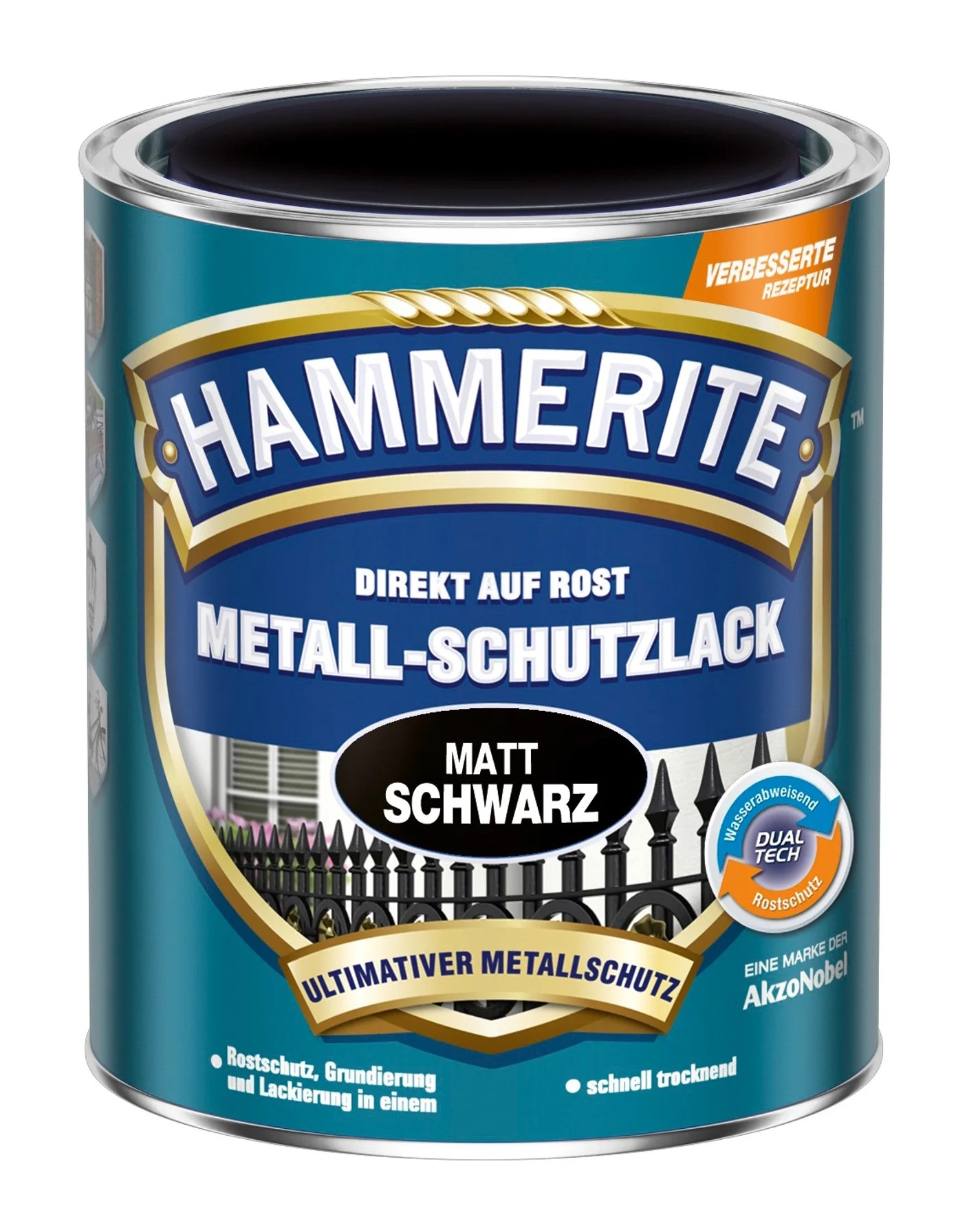 Hammerite® Metall Schutzlack schwarz matt 250ml
