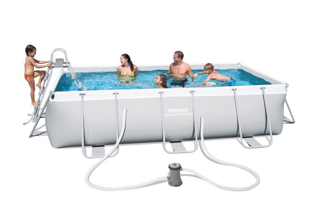 Pool / Frame Pool Bestway Power Steel Komplettset grau 404x201x100cm