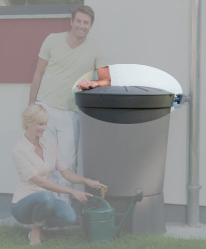 Garantiá Deckel für Regentonne Lanzarote 300 L rund Farbe graphit
