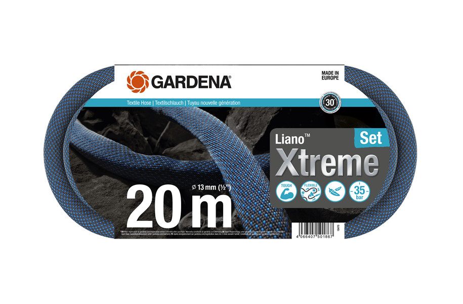 Gardena Textilschlauch Liano Xtreme Set 20m 1/2 Zoll 18470-20